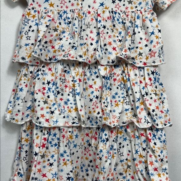 Magnetic Me Starry Print Dress - White, Blue, Orange tiers ruffles size 18-24 m - Picture 11 of 16